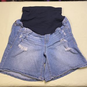 1822 Denim Maternity Shorts Womens 10/30 Blue Stitch Fix Belly Band Pull On